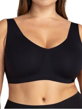 Honeylove Soft Form V-neck Bra Size 1X Black